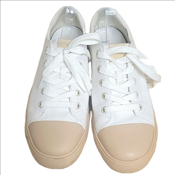 Vionic white and tan 🐫 8.5 sneakers 👟 tennis shoes arch support orthopedic - Picture 2 of 12